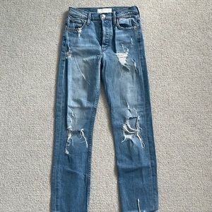 Mother Denim Ripped Tomcat Jeans in Quite Contrary, 25
